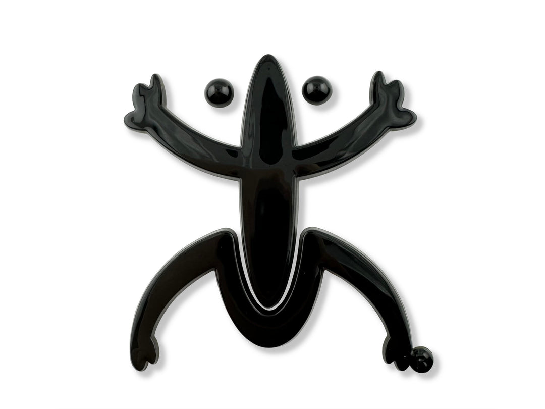 Unique Black Broqui emblem showcasing the iconic Coquí symbol, representing Puerto Rican culture.