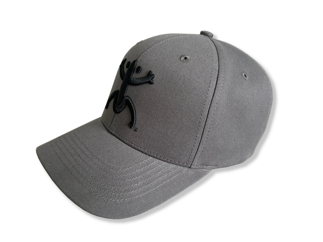 Stylish Gray Broqui hat featuring the iconic Coquí symbol in Black, inspired by Puerto Rican heritage.