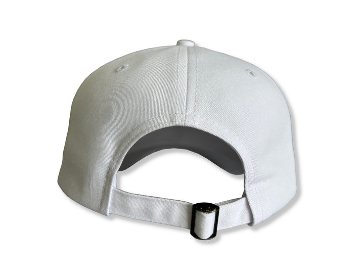 Stylish White Broqui hat featuring the iconic Coquí symbol in Black, inspired by Puerto Rican heritage.